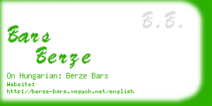 bars berze business card